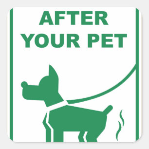 Sticker Carré Nettoyez après votre signe d'animal familier