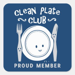 Sticker Carré Nettoyez le club de plat