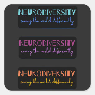 Sticker Carré Neurodiversité colorée