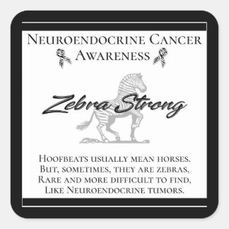 Sticker Carré Neuroendocrine Cancer Sensibilisation Zebra Fort