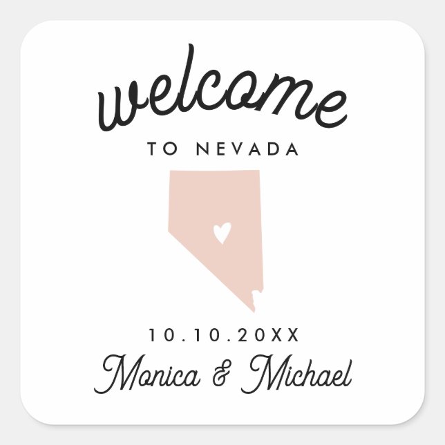 Sticker Carré NEVADA Etat Destination Mariage N'IMPORTE QUELLE C (Devant)