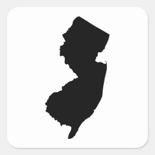 Sticker Carré New Jersey en noir et blanc