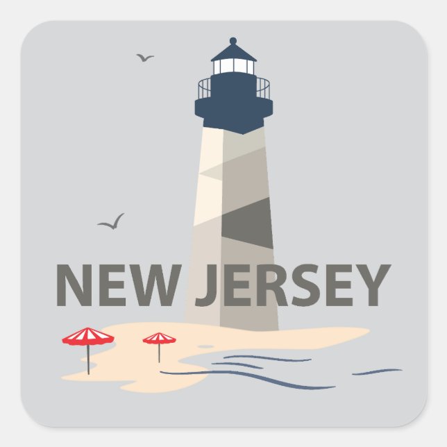 Sticker Carré New Jersey, États-Unis d'Amérique (Devant)