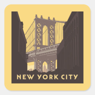 Sticker Carré New York Brooklyn Bridge
