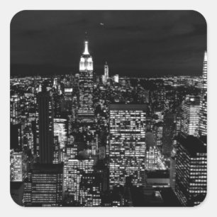 Sticker Carré New York City Night Skyline