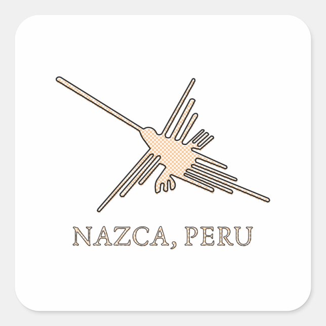 Sticker Carré Newsprint de Nazca Hummingbird (Devant)
