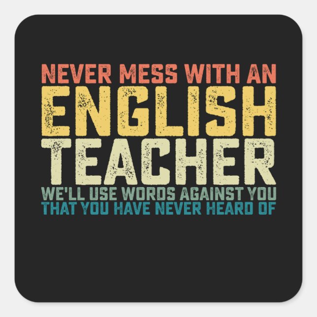 Sticker Carré N'hésitez pas avec un professeur d'anglais Nous ut (Devant)