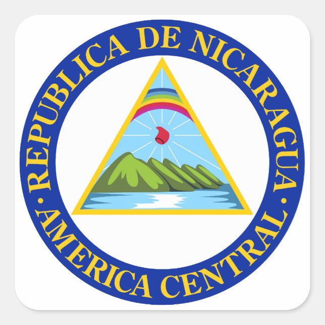 Sticker Carré NICARAGUA - drapeau/emblème/blason/symbole (Devant)