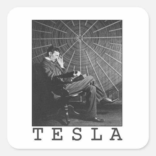 Sticker Carré Nikola Tesla (Devant)