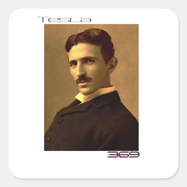 Sticker Carré Nikola Tesla (369) (Devant)