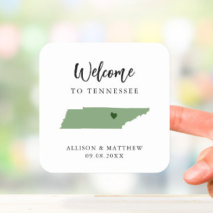 Sticker Carré N'importe quel sac de bienvenue Mariage Tennessee 