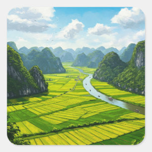 Sticker Carré Ninh Binh Vietnam Travel