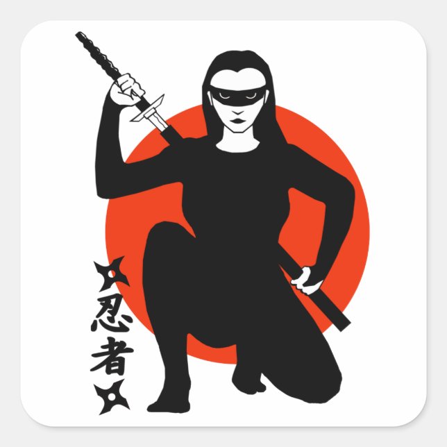 Sticker Carré Ninja Girl (Devant)