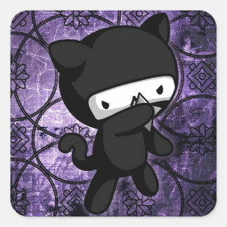Sticker Carré Ninja Kitty