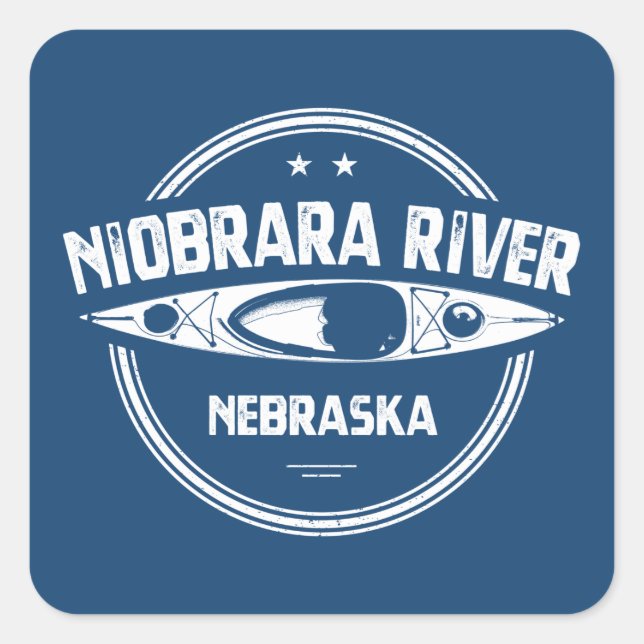 Sticker Carré Niobrara River Nebraska Kayaking (Devant)