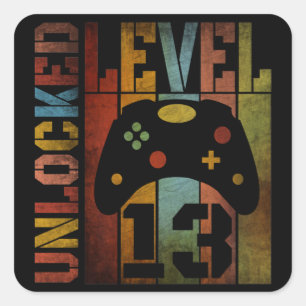 STICKER CARRÉ NIVEAU 13 DÉBLOQUÉ