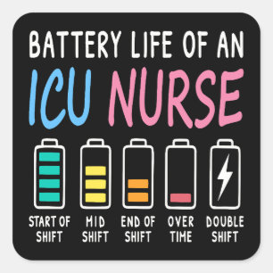 Sticker Carré Niveau de batterie d'un graphique d'humour d'infir