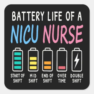 Sticker Carré Niveau d'humour de la durée de vie de la batterie 