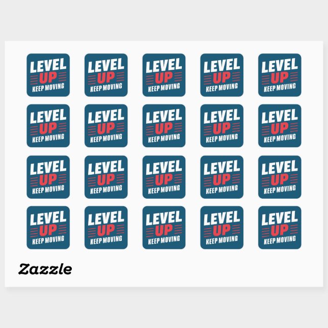Sticker Carré Niveau supérieur Continuer à avancer (Feuille)
