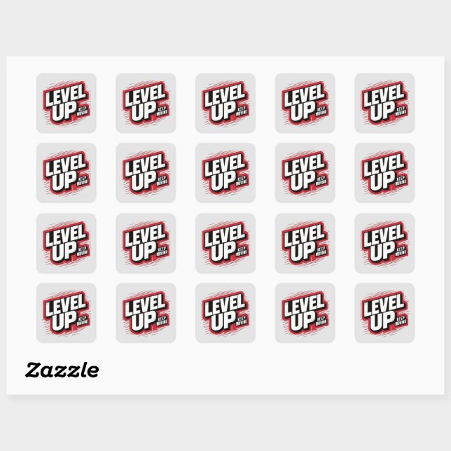 Sticker Carré Niveau supérieur Continuer à avancer (Feuille)