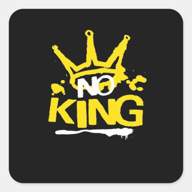 Sticker Carré No King Minimal Clean (Devant)