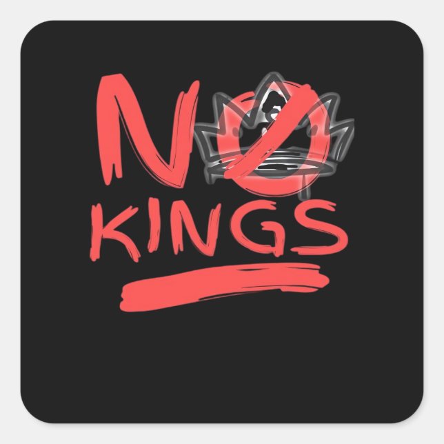 Sticker Carré No King Simple Clean Design (Devant)