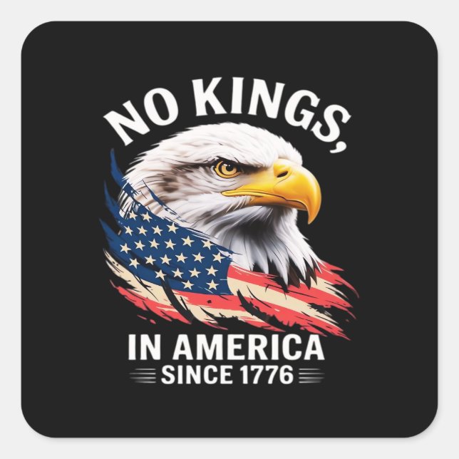 Sticker Carré No Kings In America Classic Retro Graphic Design (Devant)