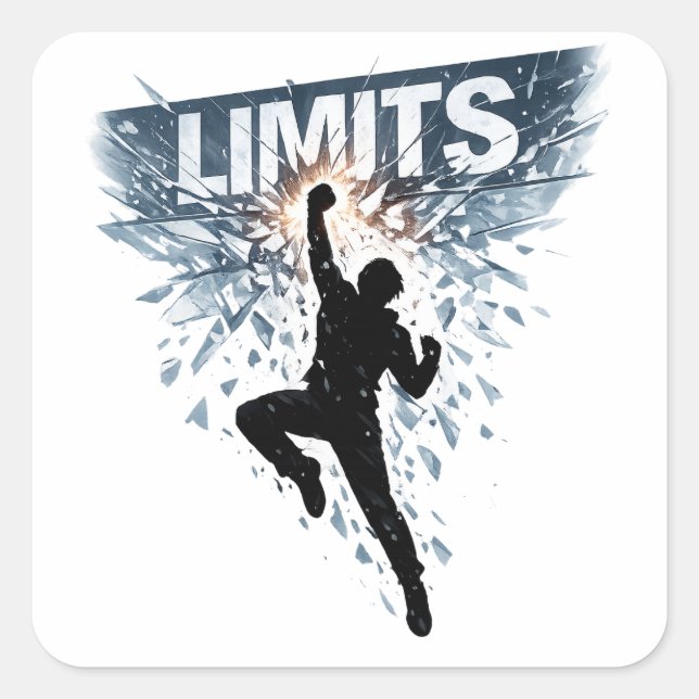 Sticker Carré No Limits Motivation Design  (Devant)