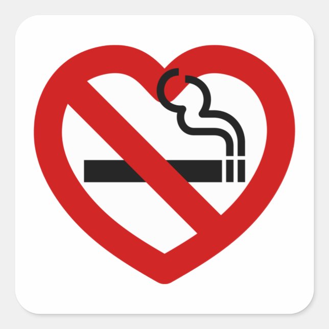 Sticker Carré No Love For Smoking Sign (Devant)