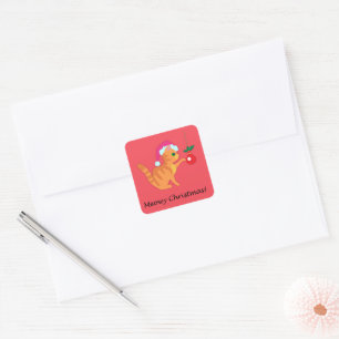 Sticker Carré Noël à la chèvre mignonne