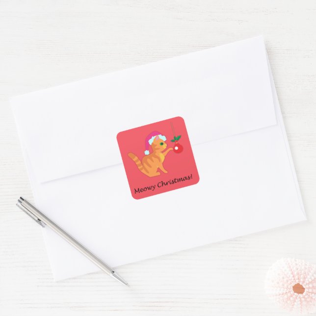 Sticker Carré Noël à la chèvre mignonne (Enveloppe)
