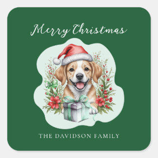 Sticker Carré Noël à la chienne