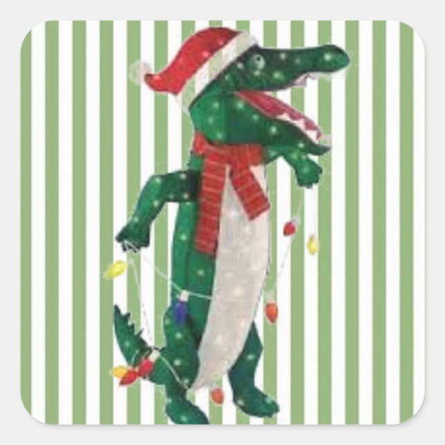 Sticker Carré Noël Alligator (Devant)