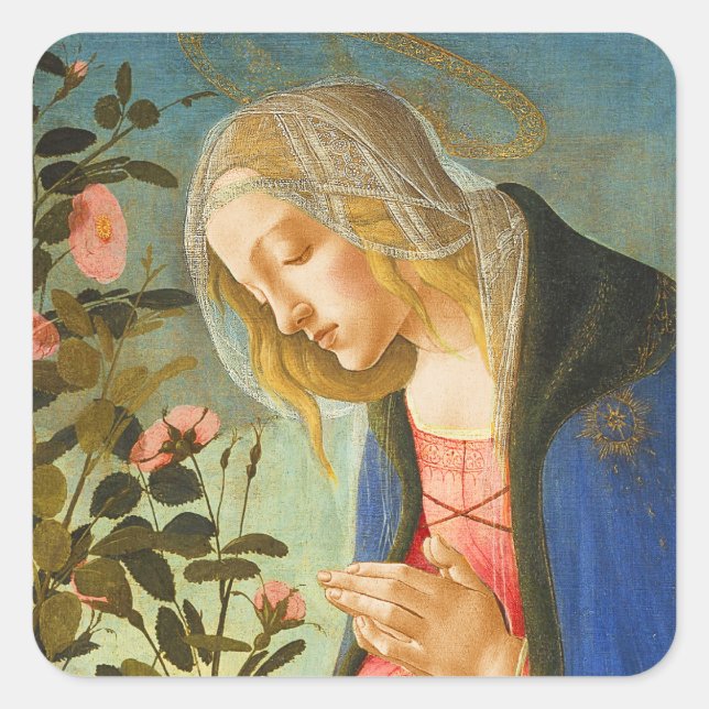 Sticker Carré Noël Botticelli Madonna et son enfant (Devant)