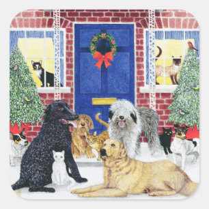 Sticker Carré Noël chaud