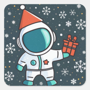 Sticker Carré Noël cosmique