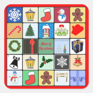 Sticker Carré Noël de toutes les choses