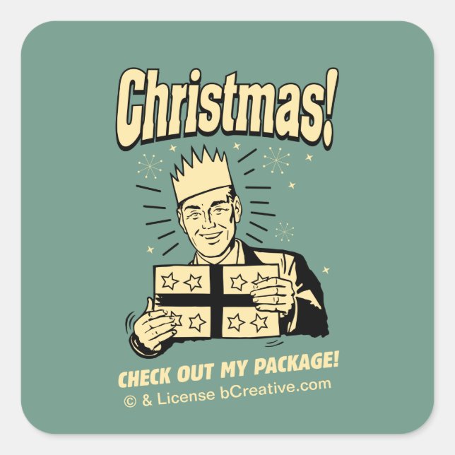 Sticker Carré Noël : Découvrez mon forfait (Devant)