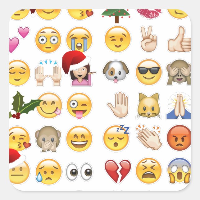 Sticker Carré noël emojis (Devant)