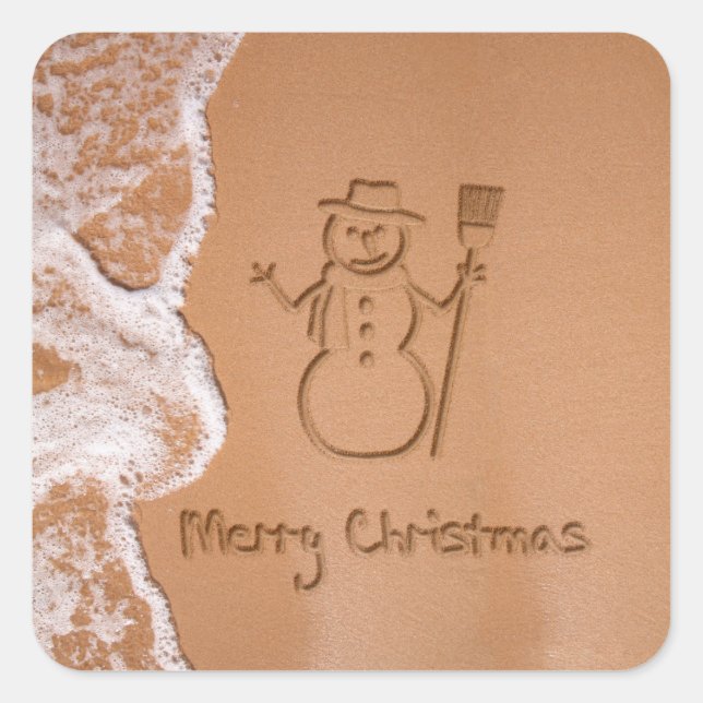 Sticker Carré Noël en été (Devant)