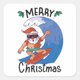 Sticker Carré Noël en juillet