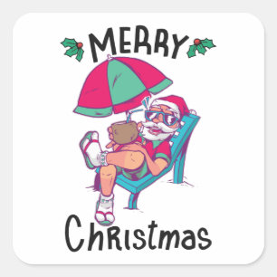 Sticker Carré Noël en juillet