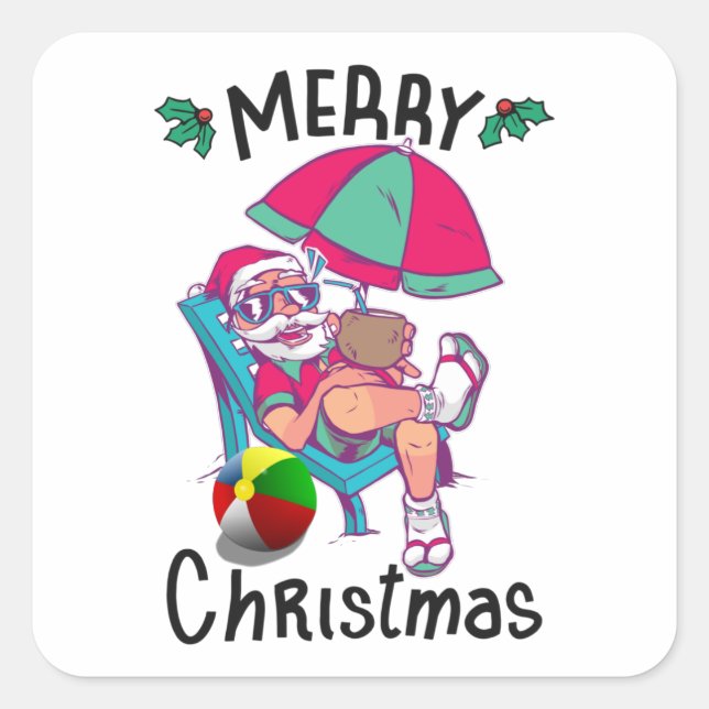 Sticker Carré Noël en juillet (Devant)