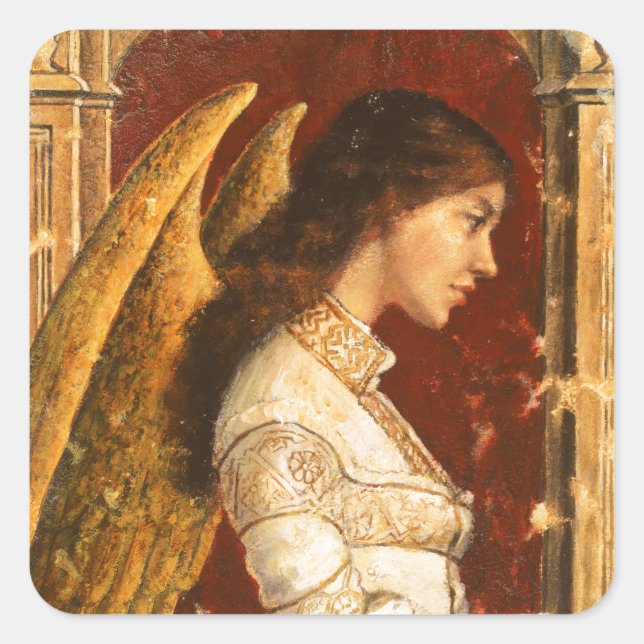 Sticker Carré Noël Fresco Angel (Devant)