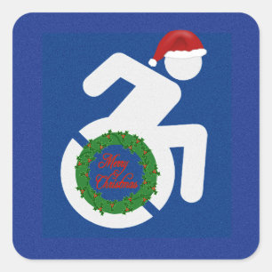Sticker Carré Noël Handicapé