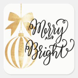 Sticker Carré Noël Joyeux et lumineux