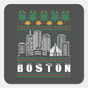 Sticker Carré Noël laid du Massachusetts de Boston