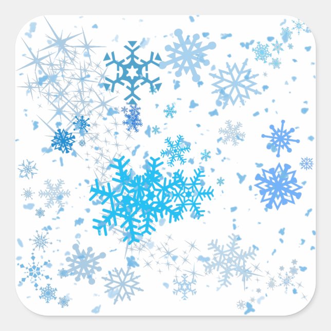 Sticker Carré Noël neige (Devant)