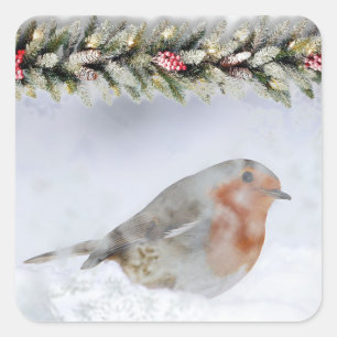 Sticker Carré Noël neige hiver neige