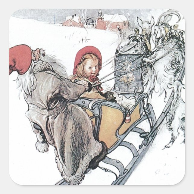 Sticker Carré Noël Nisse et Kirsti (Devant)